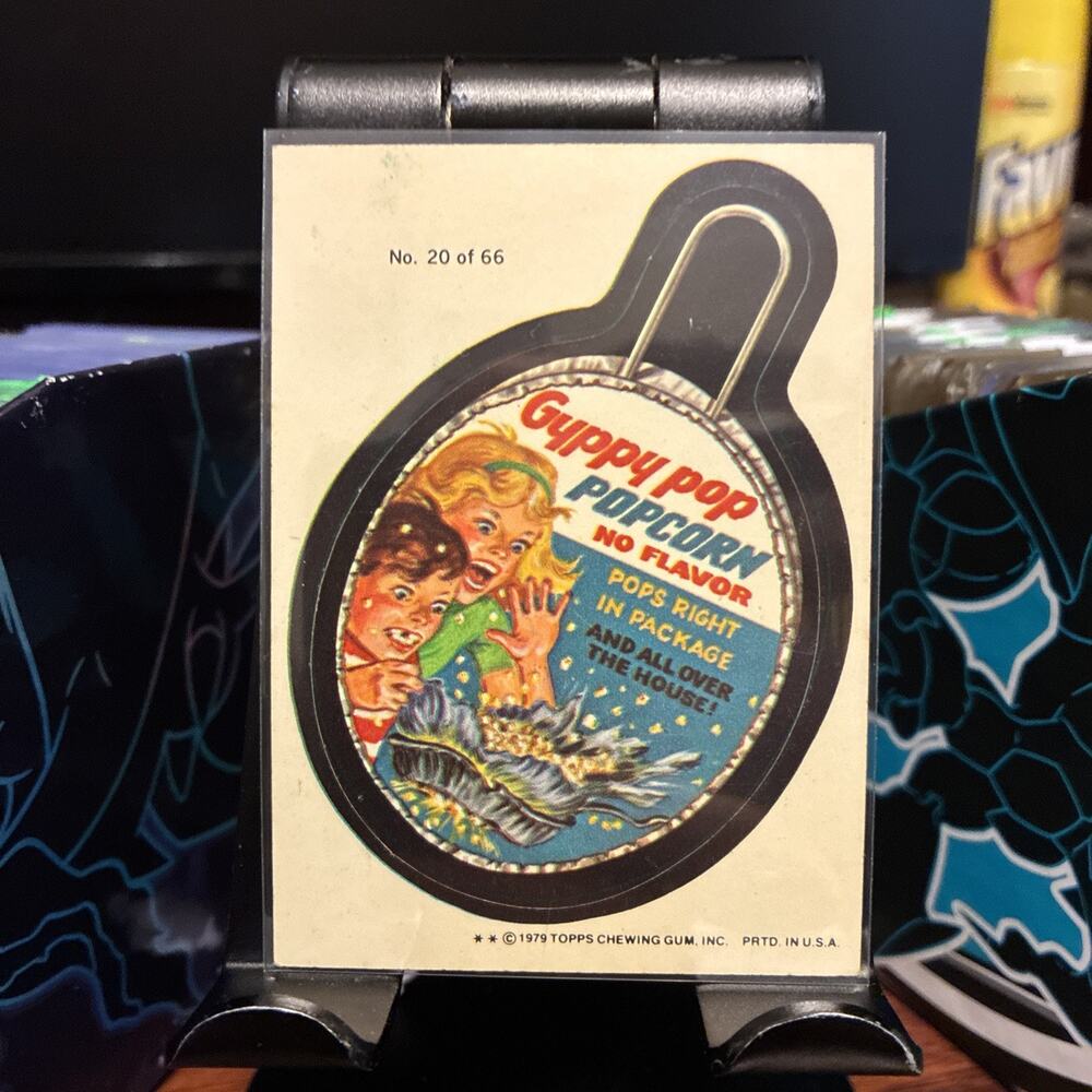 Gyppy Pop Popcorn 1979 #20 (Vintage Wacky Pack Cards, Topps) USA Sticker Card